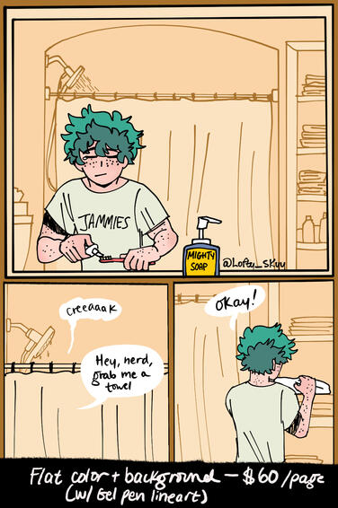 Flat Color +Background Gel Pen Comic